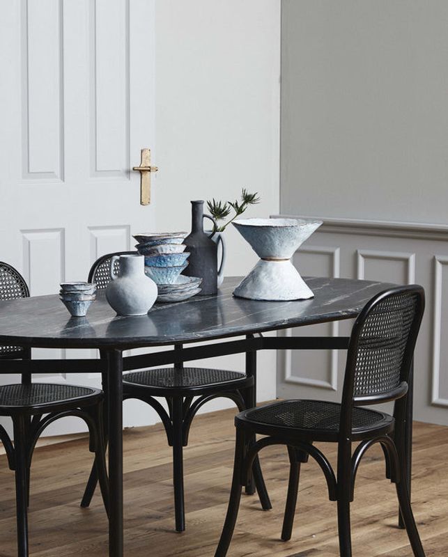 Nordal WICKY stol med flätverk, svart/svart