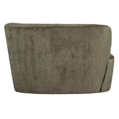 WOOOD STONE Liten Soffa Höger Varmgrön Sammet