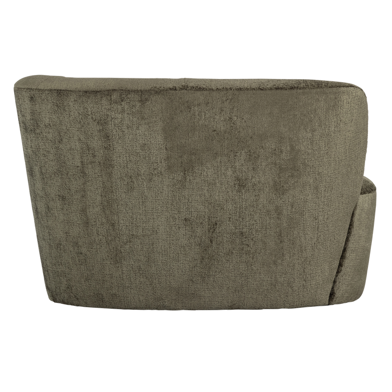 WOOOD STONE Liten Soffa Höger Varmgrön Sammet