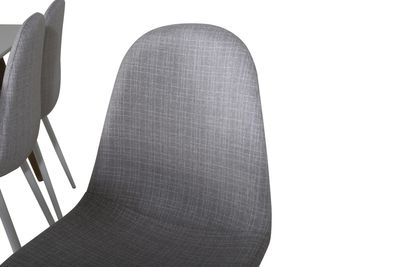 Venture Home Polar 6 st Matstolar Grå + Rektangulärt Matbord 180 x 90 Vit