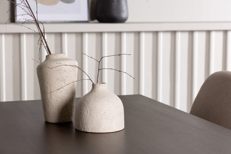 Venture Home Kaseidon & Polar Rektangulärt Matbord 120 x 80 Mörkbrun + 4 st Matstolar Beige