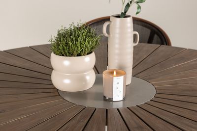 Venture Home Rosario & Vila Runt Matbord ⌀140 Brun + 6 st Caféstolar Svart