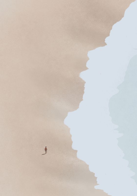 Venture Home Beach Poster Beige