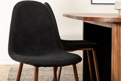 Venture Home Bianca & Polar Ovalt Matbord 200 x 90 Valnöt + 6 st Matstolar Svart