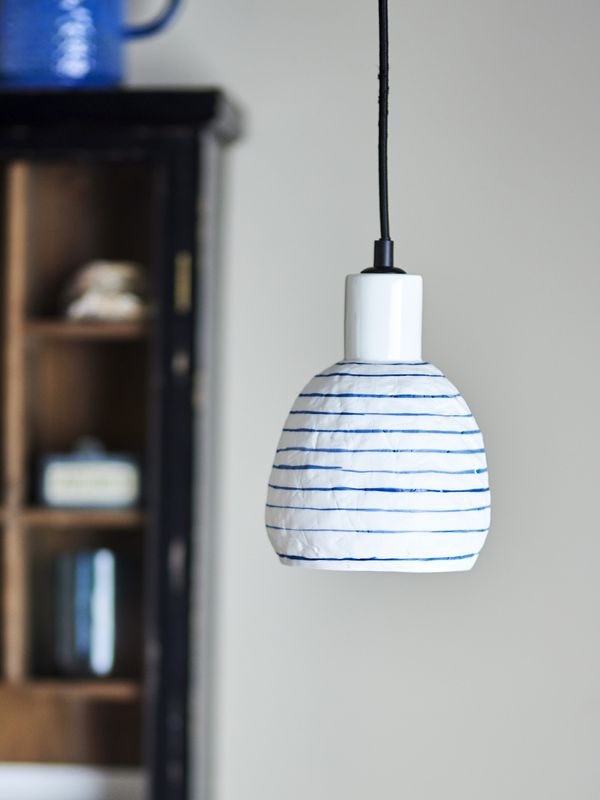 Bloomingville Elga Taklampa, Vit, Stengods, Ø14,5xH21,5 cm
