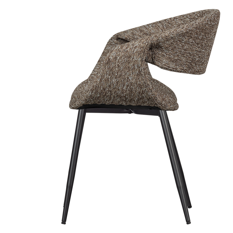 WOOOD Yossi Matstol Brun med Svart Metallben 2 st