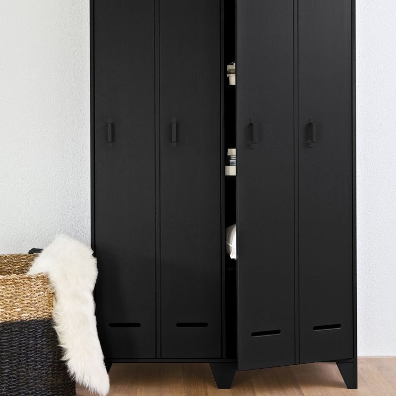 WOOOD Stijn Hög 2-Dörrars Lockerskåp Svart