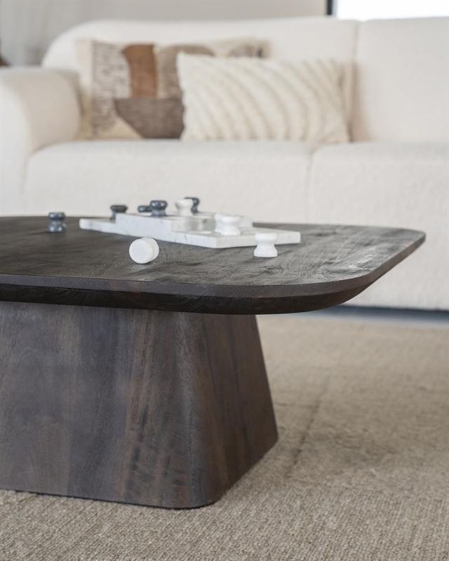 Elegant Soffbord Aron 80x80 cm - Mörkbrun