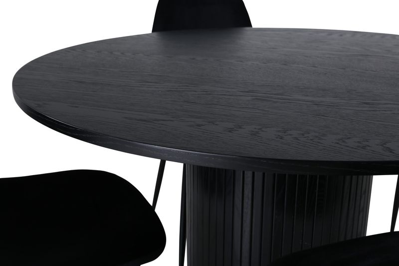 Venture Home Bianca & Polar Runt Matbord ⌀110 Svart + 4 st Matstolar Svart