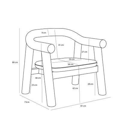 Hübsch Ouli Loungestol Mörkblå