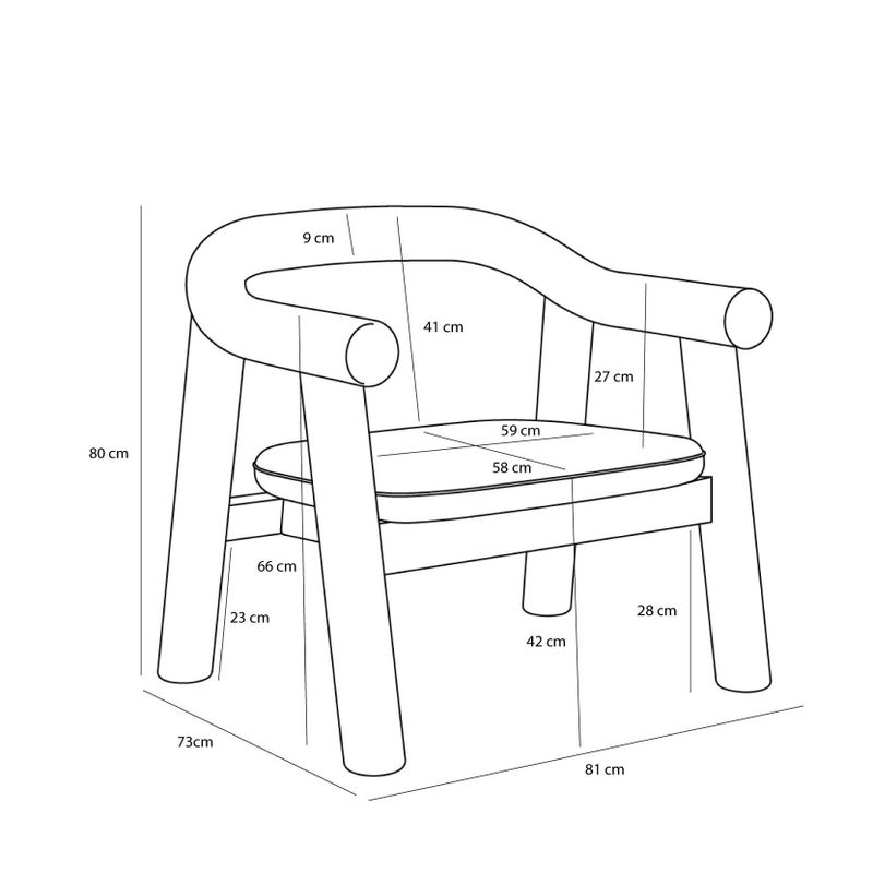 Hübsch Ouli Loungestol Mörkblå