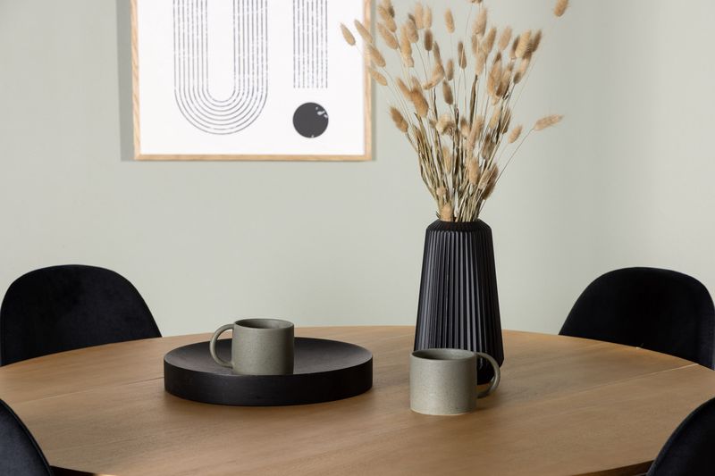 Venture Home Yakidon & Polar Runt Matbord ⌀120 Brun + 4 st Matstolar Svart