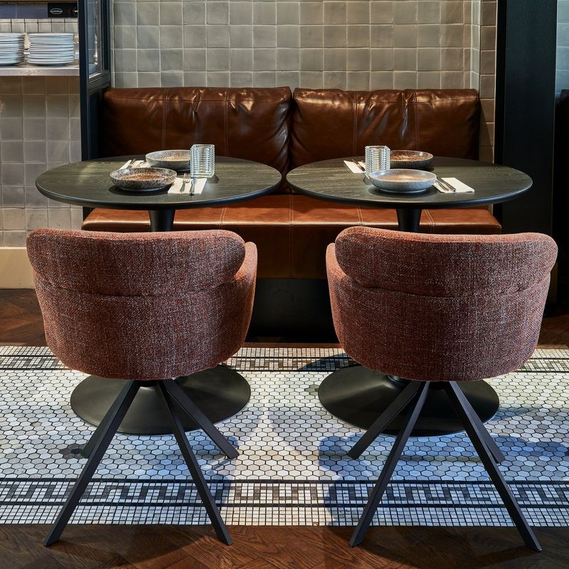 WOOOD Fenne Snurrbar Matstol Väv Tyg Kastanj 2 st