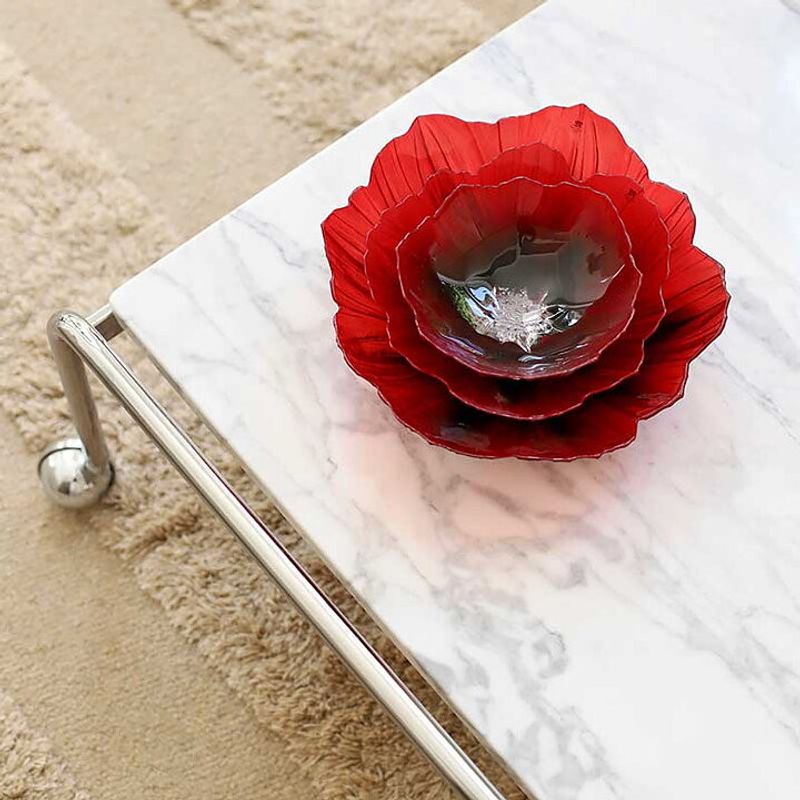 Målerås Poppy, skål, stor, röd/svart