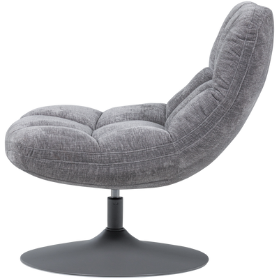 WOOOD Elvi Snurrfåtölj i Ljusgrå Chenille