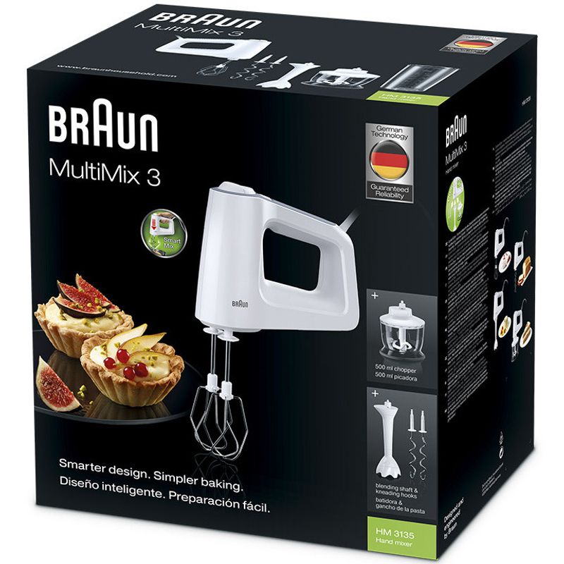 BRAUN Elvisp 500w + Tillbehör Vit HM3135WH