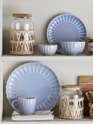 Bloomingville Latina Mugg, Blå, Stengods 8,5 cm 6-pack