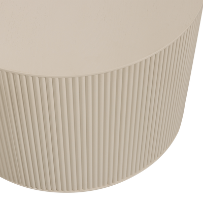 WOOOD SANNE Runt Sidobord i MDF, Antik Beige