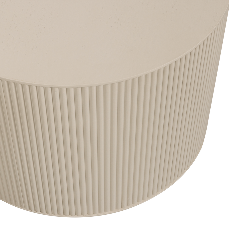 WOOOD SANNE Runt Sidobord i MDF, Antik Beige