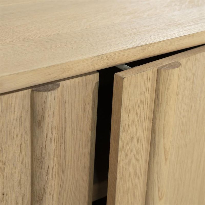 Eleonora TV-bänk Jake med 6 dörrar - Naturlig Ek