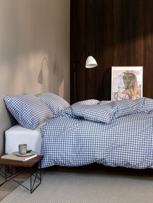 Høie Noah påslakanset denimblå 150x210 cm 2 delar