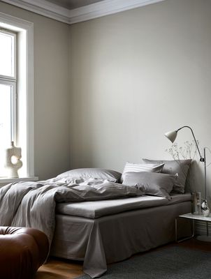 Høie Milano påslakanset dämpat grå 150x210 cm 2 delar