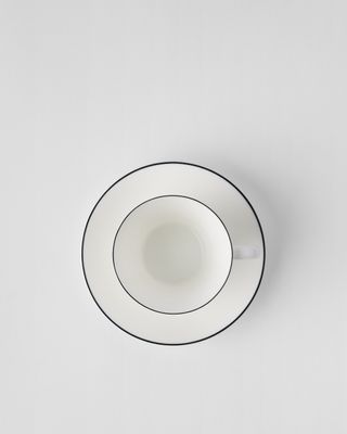 Gustavsbergs Porslinsfabrik Natur Snövit kaffekopp med fat konisk