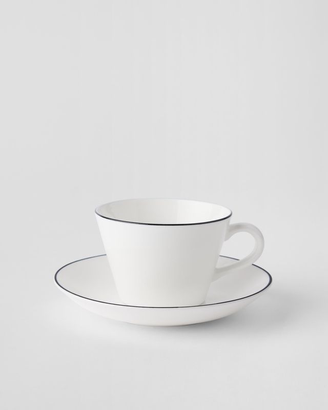Gustavsbergs Porslinsfabrik Natur Snövit kaffekopp med fat konisk