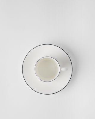 Gustavsbergs Porslinsfabrik Natur Snövit kaffekopp med fat rak