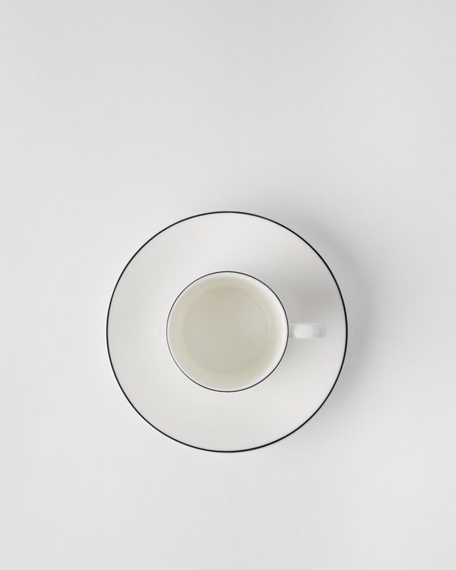 Gustavsbergs Porslinsfabrik Natur Snövit kaffekopp med fat rak