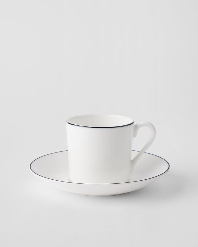 Gustavsbergs Porslinsfabrik Natur Snövit kaffekopp med fat rak