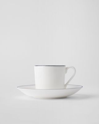 Gustavsbergs Porslinsfabrik Natur Snövit kaffekopp med fat rak