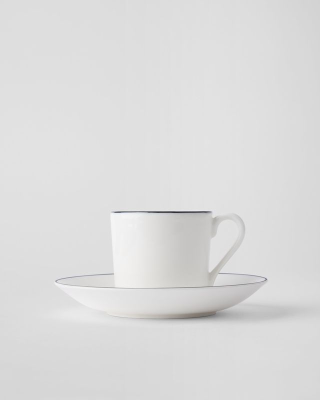 Gustavsbergs Porslinsfabrik Natur Snövit kaffekopp med fat rak