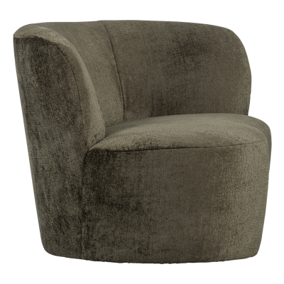 WOOOD STONE Liten Soffa Höger Varmgrön Sammet