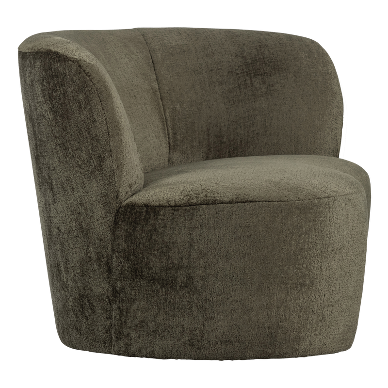 WOOOD STONE Liten Soffa Höger Varmgrön Sammet