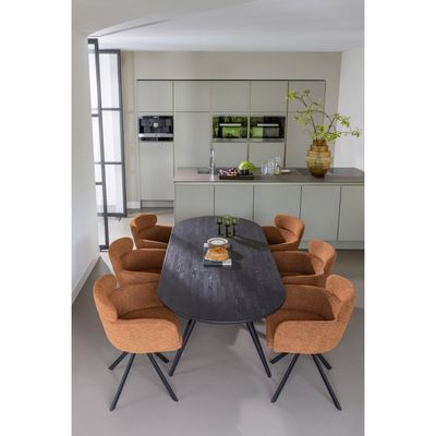 WOOOD Fenne Svängbar Matstol i Vävd Tyg Ginger 2 st