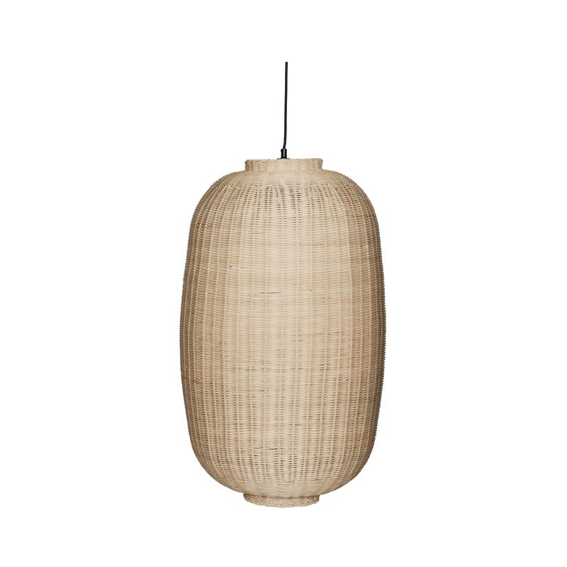 Hübsch Chand Oval Taklampa i Rattan, E27 Svart
