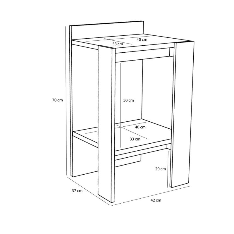 Hübsch Merge sängbord natur 42 x 37 x H70 cm