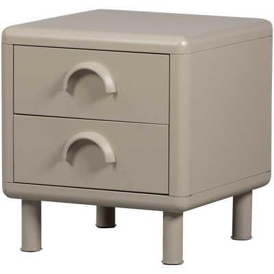 WOOOD Rune Sängbord/Lådhurts 2 Lådor Metall Sand