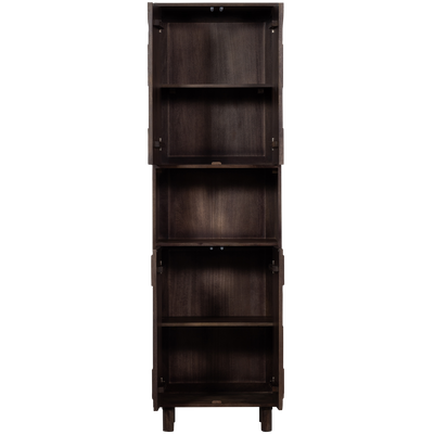 WOOOD DRAW 4-Dörrars Förvaringsskåp med Öppet Fack i Mango Valnöt