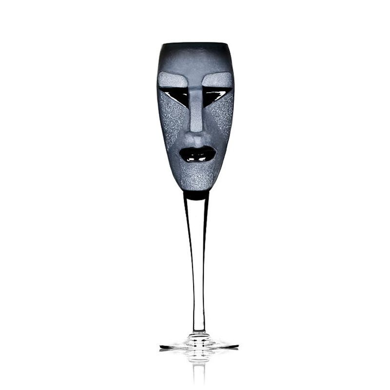 Målerås Kubik Champagneglas, svart