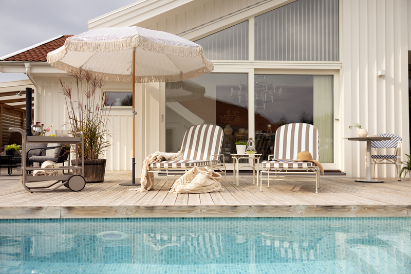 Brafab Arts Solsäng Soft White / Beige Stripes