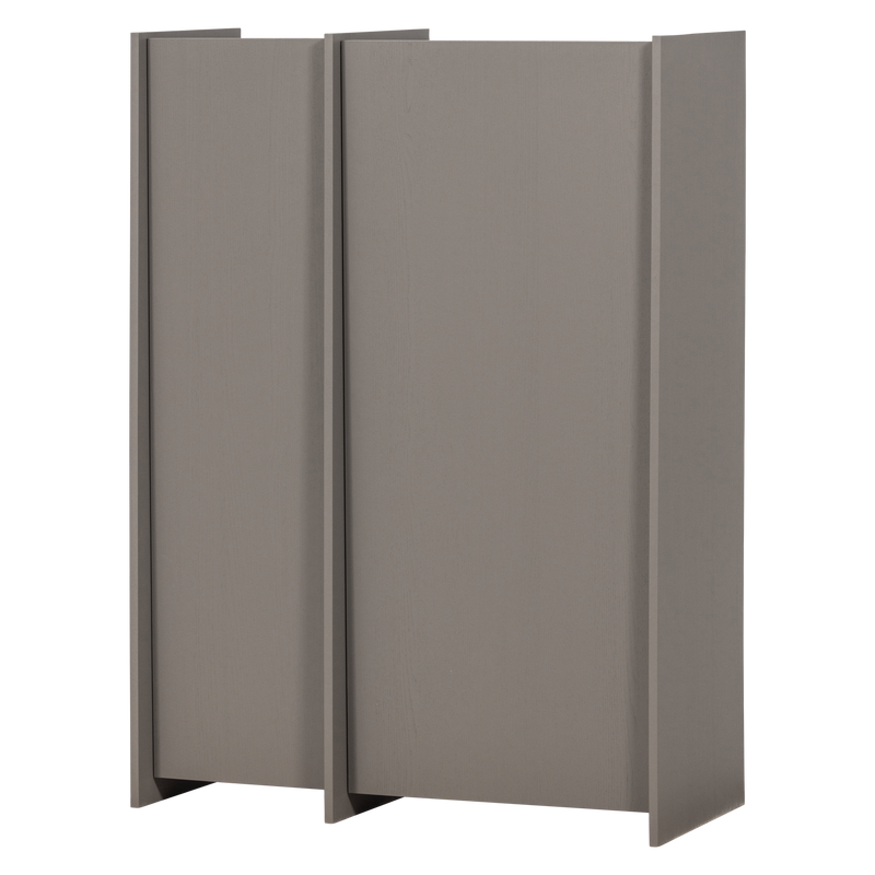 WOOOD BROCK 2-Dörrars Skåp i Askfanér, Varmgrå