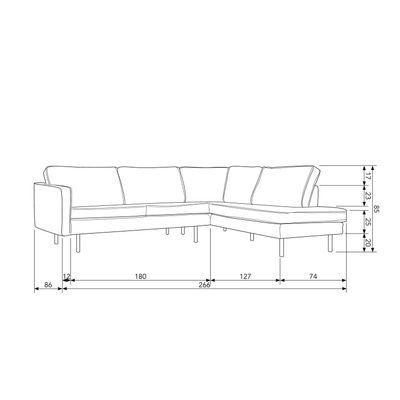 WOOOD Rodeo Hörnsoffa Höger i Eco Läder Konjak