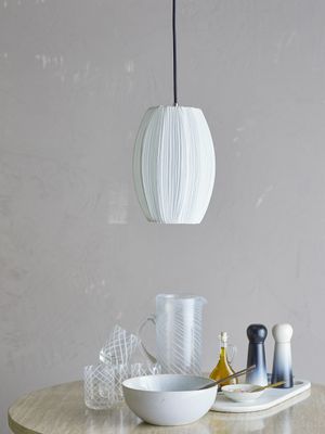 Bloomingville Pica Taklampa, Vit, Polyester, Ø21xH28 cm