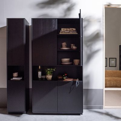 WOOOD FINCA Förvaringsskåp 40 cm Massivt Furu Djupsvart