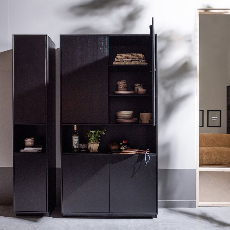 WOOOD FINCA Förvaringsskåp 40 cm Massivt Furu Djupsvart