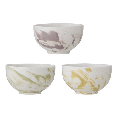 Bloomingville Palma Skål, Grön, Stengods - 4-pack