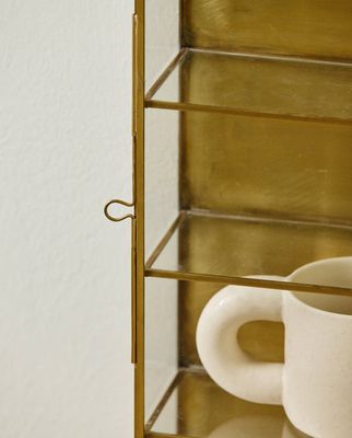 Nordal ADA Väggskåp, Small, 3 Hyllor, Gyllene Yta