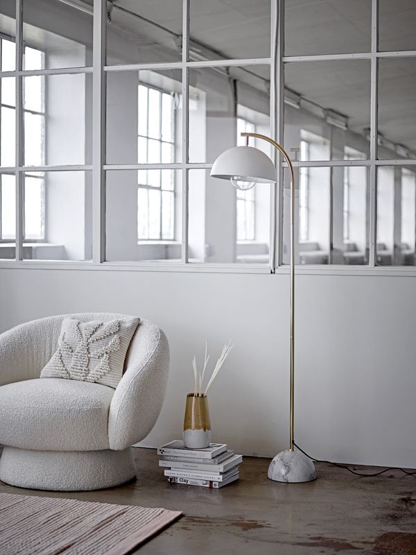 Bloomingville Ted Loungestol, Vit, Polyester